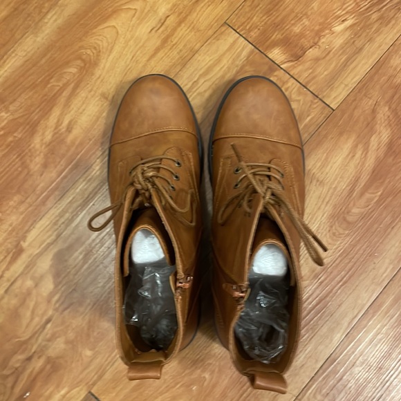 Brown faux leather Booties / Boots / Combat boots - Picture 5 of 11